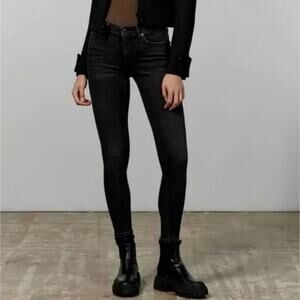Zara Z1975 Mid Rise Skinny Peach Touch Jeans Size 4 NEW